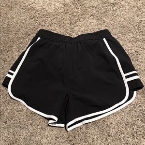 Black Athletic Shorts with White Trim NWT